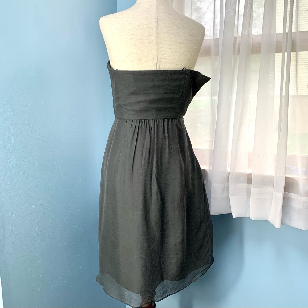 J. Crew Leona Grey Silk Strapless Dress - Picture 4 of 6